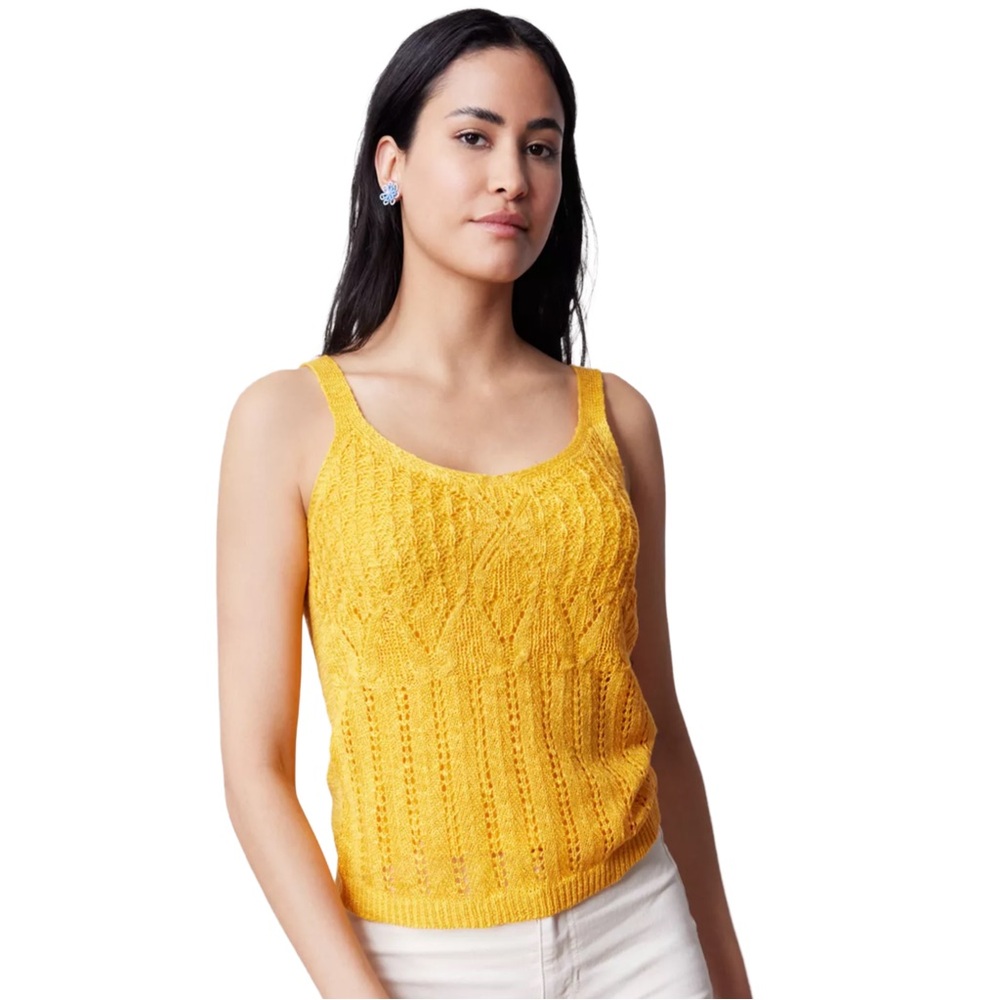 LC Lauren Conrad Pointelle Tank Top Medium